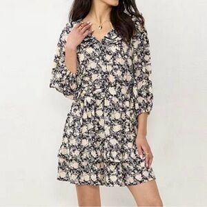 Laura Conrad Dress Ruffle A-Line XL Floral Romantic